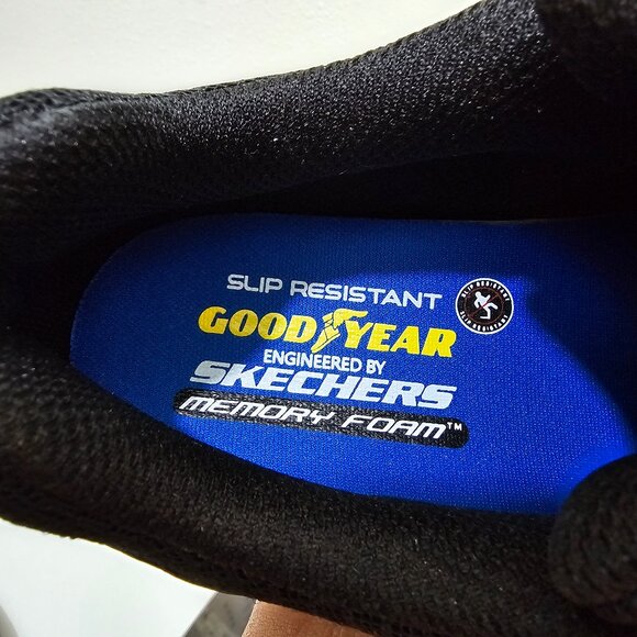 Women's Goodyear Engineered by Skechers Rogue Slip Resistant Comfort Shoes Black - Picture 3 of 12